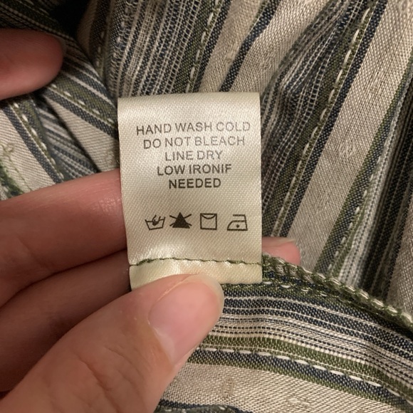 Green striped ruffle mini dress, Altar’d State, size S - Picture 5 of 5